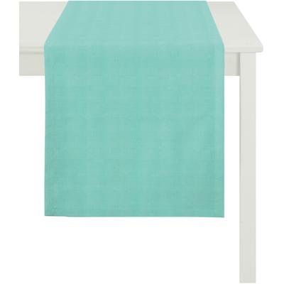 Tischläufer APELT "3944 UNI BASIC", blau (petrol), B:48cm L:150cm, Baumwolle, Tischdecken