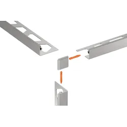Schlüter Systems JOLLY-EB/EV Außenecke 90° Edelstahl EB - Edelstahl gebürstet Höhe: 6 mm