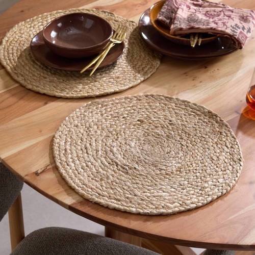 NOUS Living Jute Placemat Set van 2, Diameter: 40 cm