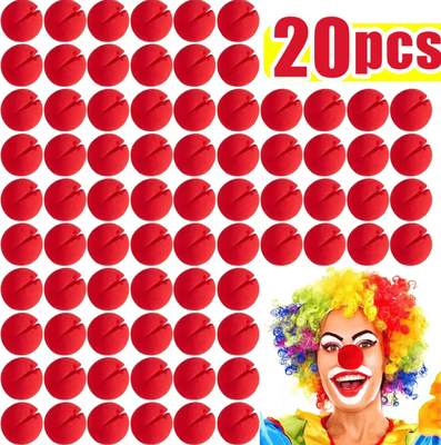 Inspire Curations Red Foam Clown Nose Costume Prop Soft Sponge Nose For Cosplay, Parties And Halloween 20pcs