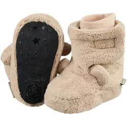 Sterntaler Plüsch-Winterschuhe mit Klettverschluss und Ohren, beige, 17