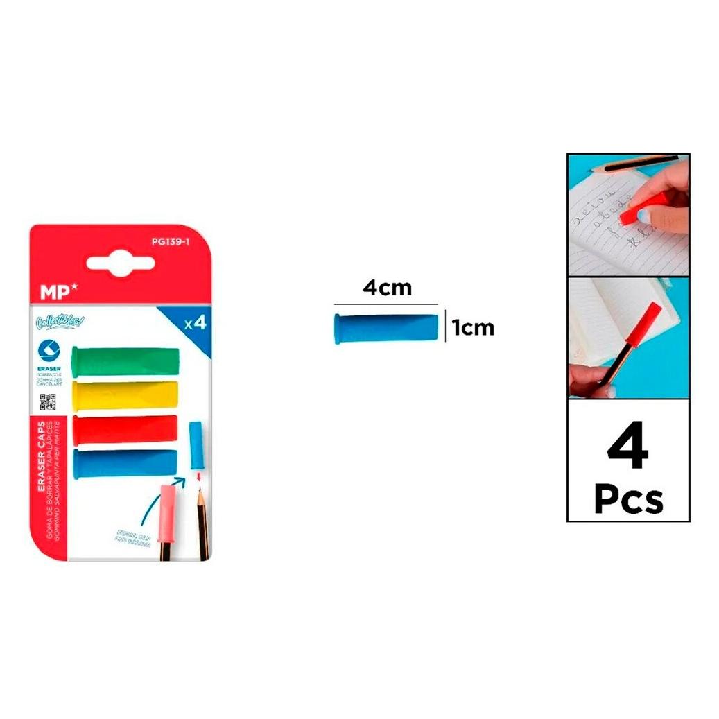 MP Radiergummis für Buntstiftkappen, 4 Stück, Blisterverpackung (76484362)