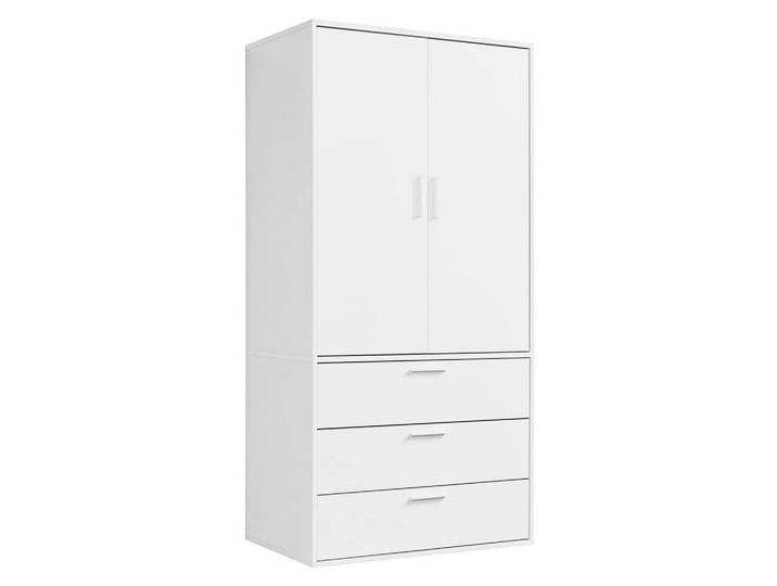 Mokebo Kleiderschrank Grid, Weiß, 90x187x58 cm, Schlafzimmer, Kleiderschränke, Drehtürenschränke