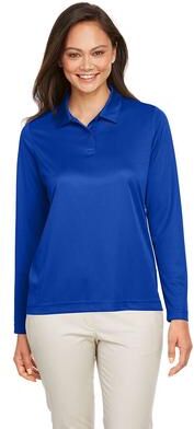 Team 365 TT51LW Women's Zone Performance Long Sleeve Polo Shirt in Sport Royal Blue size 3XL   Polyester