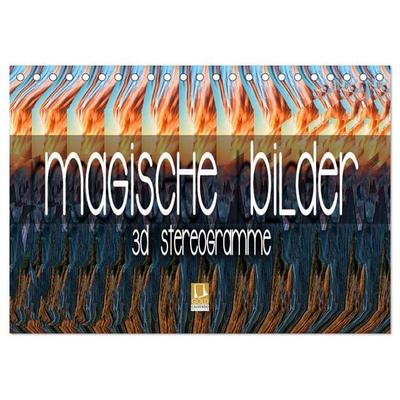 Magische Bilder - 3D Stereogramme (Tischkalender 2026 DIN A5 quer), CALVENDO Monatskalender