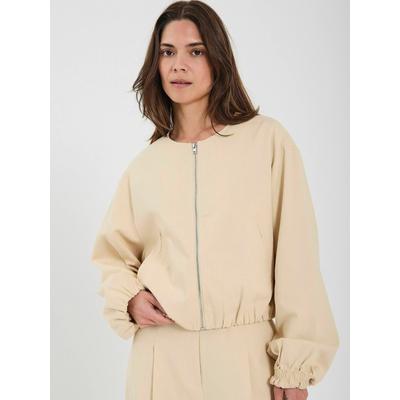 Outdoorjacke NORR "NORR Jacket Vani", Damen, Gr. 38, beige (ivory), Obermaterial: 100% Baumwolle, Jacken Outdoorjacke