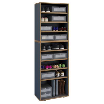 Schuhregal VCM "Holz Regal Schuhschrank Schuhregal Salia B60", grau (anthrazit), Regale, Schuhregal