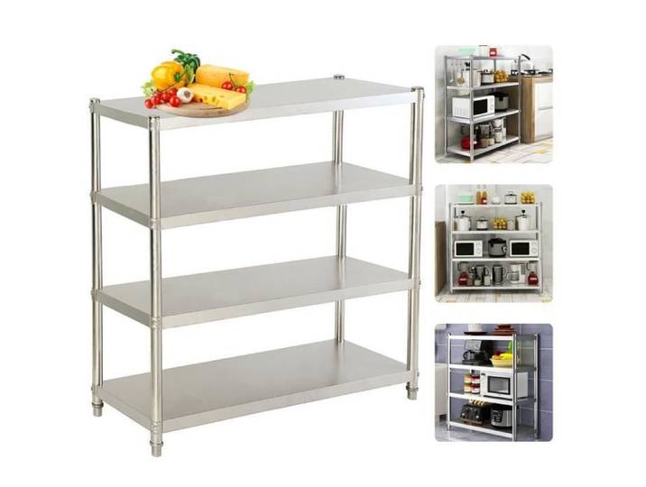 Étagère de cuisine en acier inoxydable - Étagère gastro 4 étagères 120x40x150cm