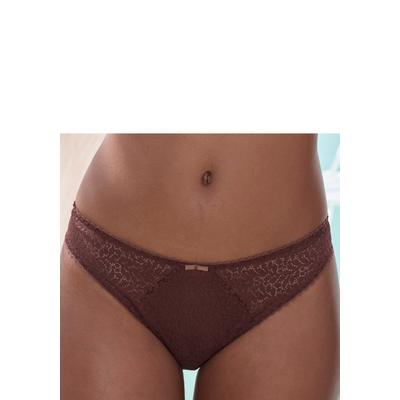 Slip NUANCE BY LASCANA, Damen, Gr. 36/38, braun, mocca, Spitze, Obermaterial: 88% Polyamid, 12% Elasthan, Unterhosen Slip
