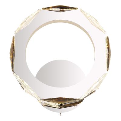 GLOBO LIGHTING LED Wandleuchte "KARILION", gold (verchromt), Leuchten, Wandlampe/Acrylkristalle rauchfarben/BxH: 240x255mm, LED Wandleuchte
