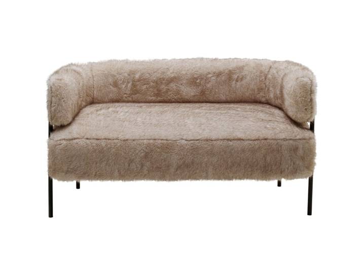 Canapé 2 places poils longs beige