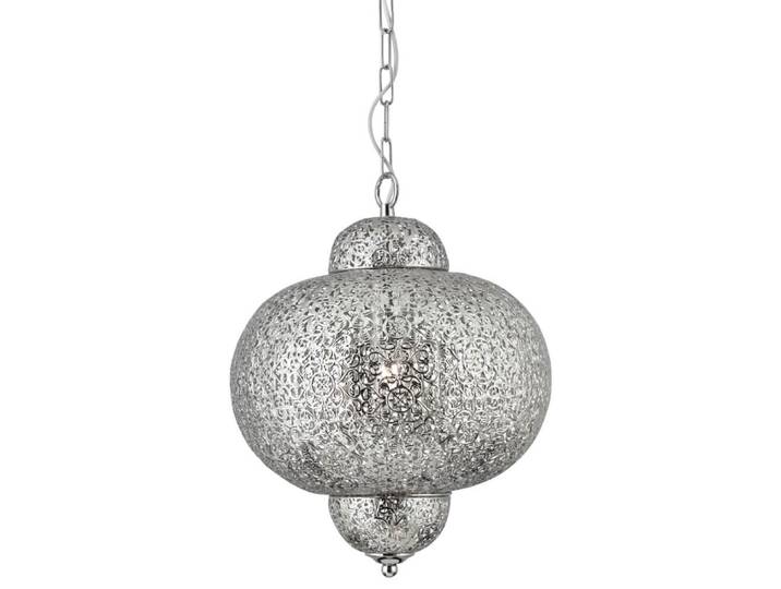 Marokaanse stijl hanglamp Fretwork RVS Searchlight - 9221-1SS