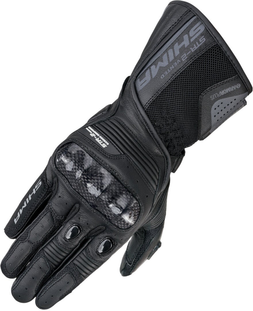 SHIMA STR-2 Vented perforierte Motorrad Handschuhe STR-2-VENT-GLV-BLACK-S