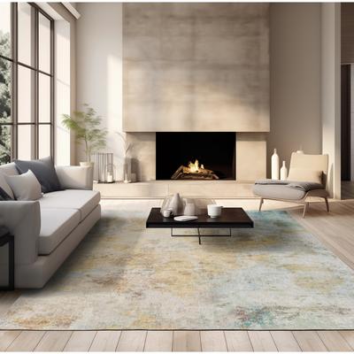 Vista Home Montreux Contemporary Abstract Yellow/Gold Area Rug