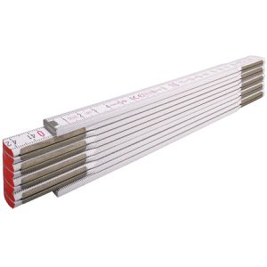 Stabila Zollstock 01134, 1607, Holz, 2m, Gliedermaßstab, weiß