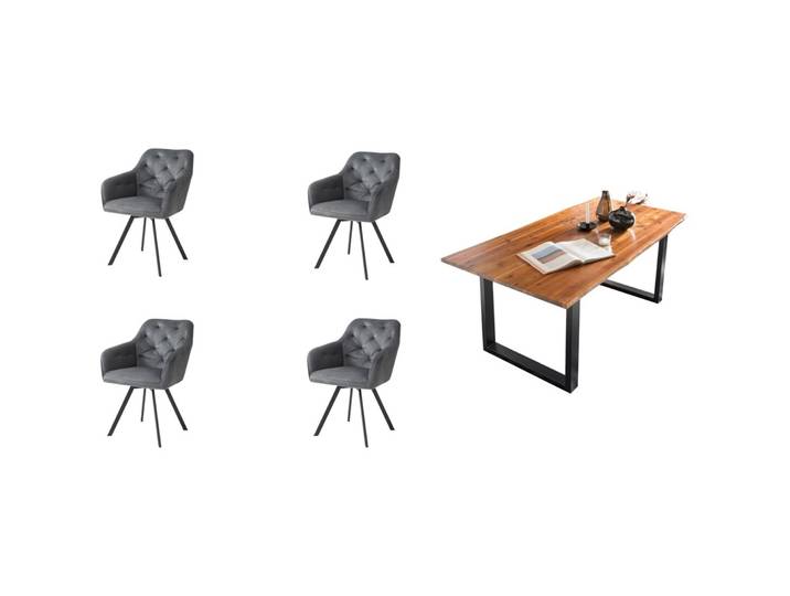 Essgruppe Eats cognac Akazie/Samt B 180 T 90 cm 4