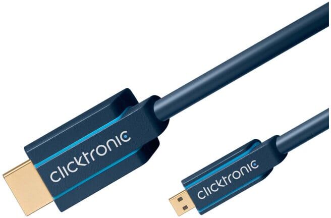 Clicktronic Câble adaptateur Micro-HDMI 2m, avec Ethernet 70328 (70328)