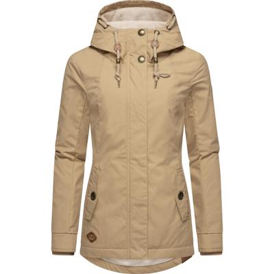 Winterjacke RAGWEAR "Monade", Damen, Gr. XXL (44), beige (dunkelbeige), Obermaterial: 65% Polyester, 35% Baumwolle. Futter: 100% Polyester. Wattierung: 100% Polyester, figurbetont Po-bedeckend, verstellbar Rippstrickbündchen mit Druckknopf, Jacken...