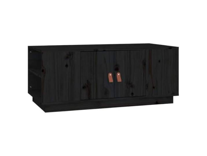 Couchtisch Schwarz 100x50x41cm Kiefer massiv Couchtisch, Tischplatte 100x50x41cm, Schwarz, Kiefer Massivholz, Wohnzimmer, stabile Konstruktion