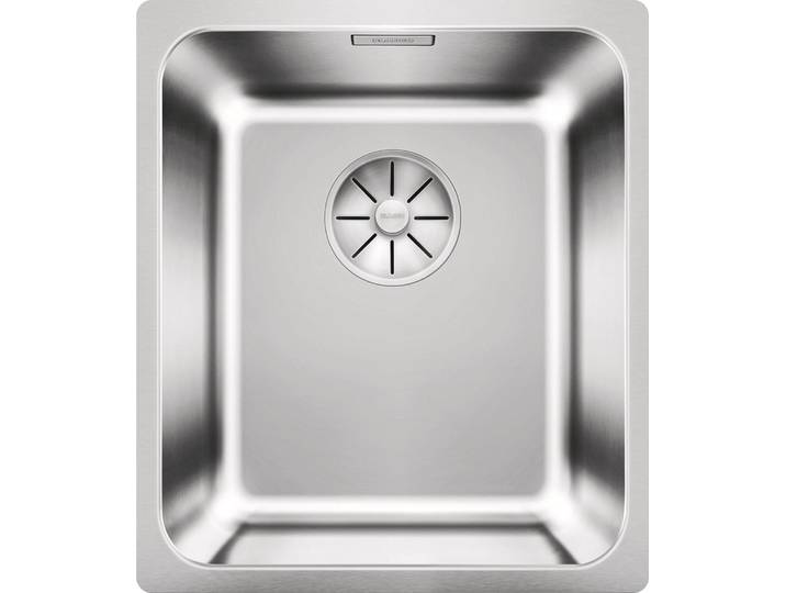 BLANCO SOLIS 340-IF, Edelstahl Bürstfinish, ohne Ablauffernbedienung, ohne Zubehör, keine Beckenlage, 400 mm Untermaß, Aufsatzwanne, Rechteckig, Edelstahl, Edelstahl, 1 Becken, Rechteckig