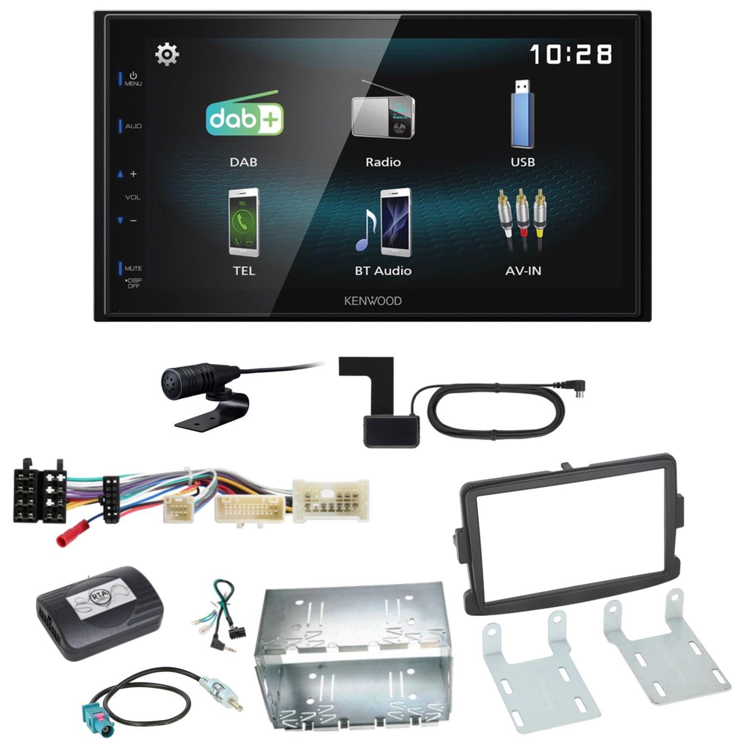 Kenwood DMX-125DAB Bluetooth MP3 USB DAB+ Einbauset für Renault Captur Master