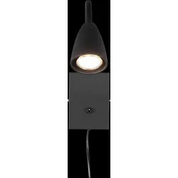 Trio 202670132 Wandleuchte Wanda 1x10W | GU10 - flexibler Arm, Schalter am Körper, schwarz