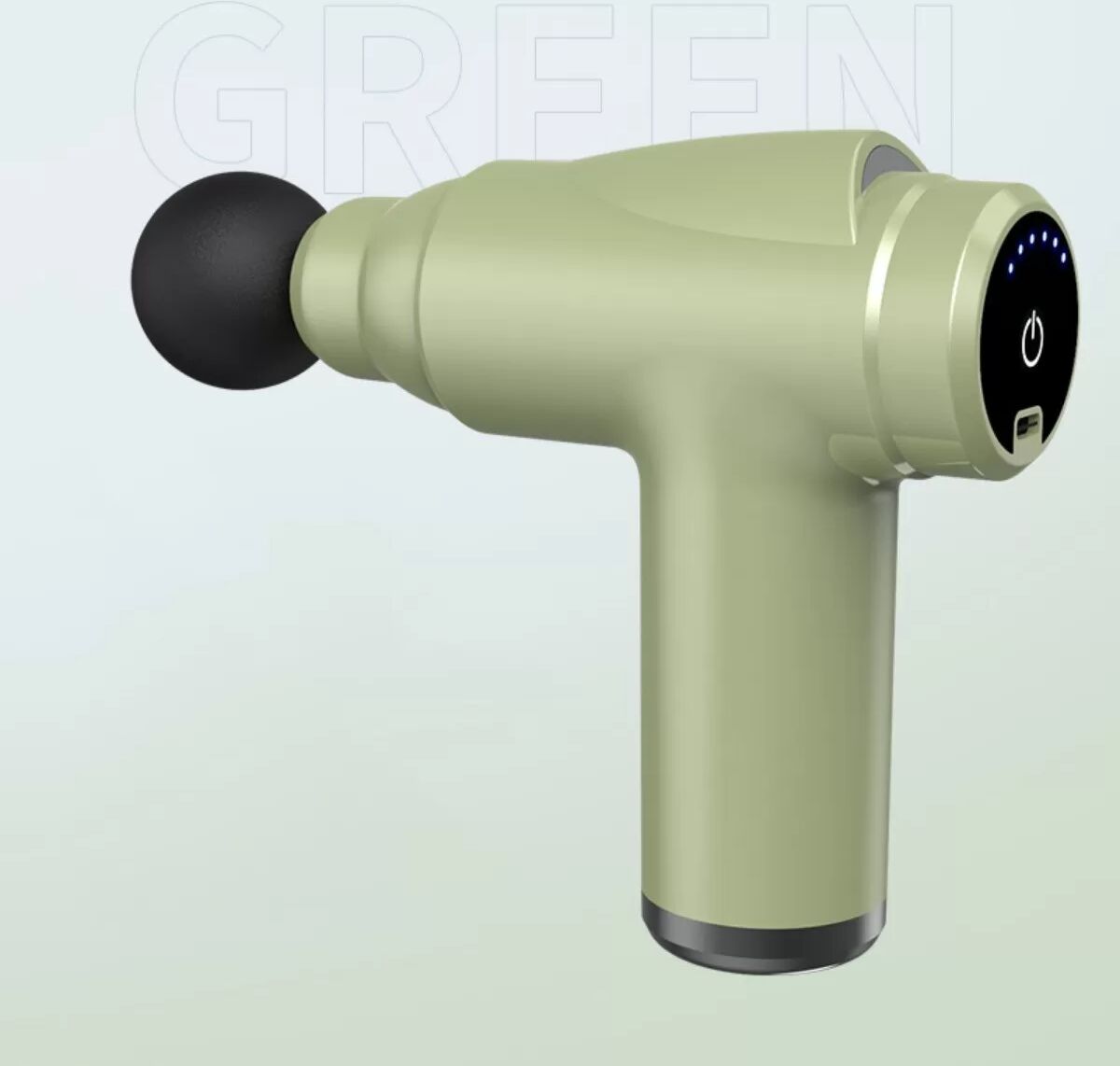 INF Elektrische Faszien-Massagepistole - Tragbare Mini-Massagepistole mit 4 austauschbaren Köpfen, Mehrere Geschwindigkeiten, Grün