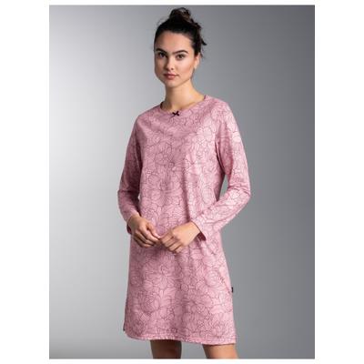 Nachthemd TRIGEMA "TRIGEMA Nachthemd mit floralem Allover-Print", Damen, Gr. XXL, Normalgrößen, Single Jersey, rosa (lilie), Single Jersey, 100% Baumwolle, Kleider Nachthemd