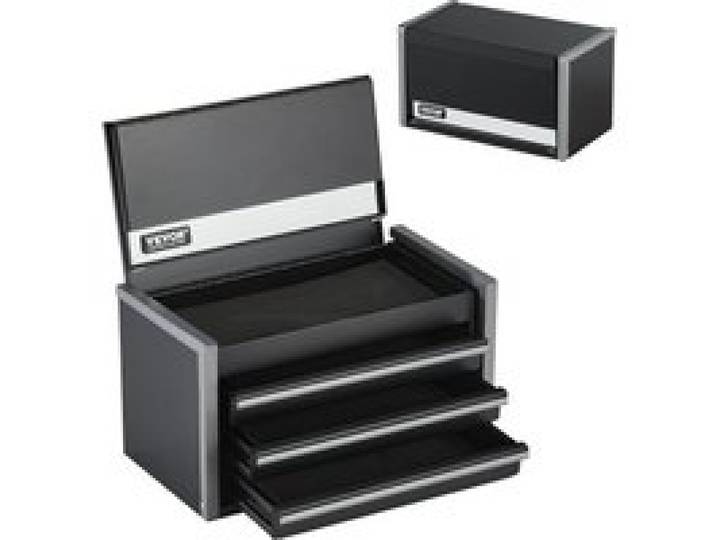 VEVOR Werkzeugkasten 218,4x118x120 mm, Werkzeugkiste mit 3 Schubladen, Werkzeugkoffer mit EVA-Einlagen und PP-Fußpolstern, robuster Stahl mit Kugellageröffnung und Pulverbeschichtung, schwarz
