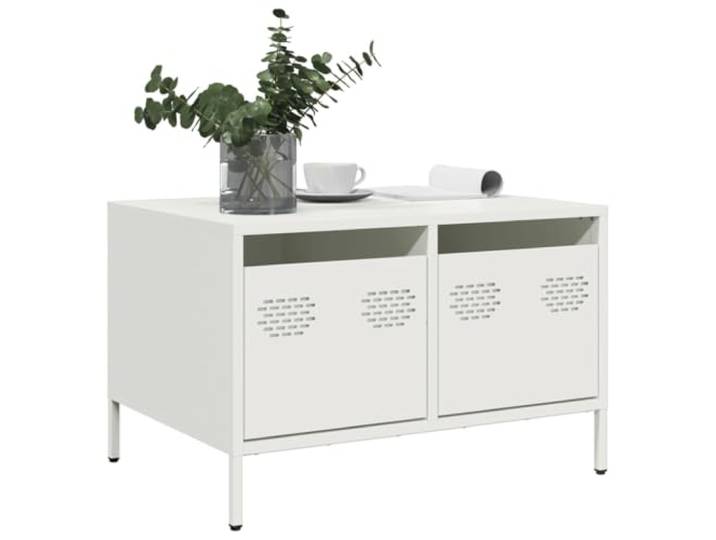 KGTKGTYER TV-Schrank aus Kaltgewalztem Stahl mit 2 Schubladen Robustes Metallgehäuse, Höhenverstellbare Füße, Einfache Reinigung