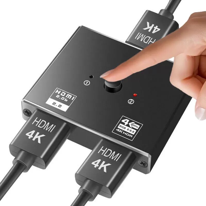 INF Commutateur HDMI 2.0 2 entrées 1 sortie Répartiteur HDMI 4K 1 entrée 2 sorties