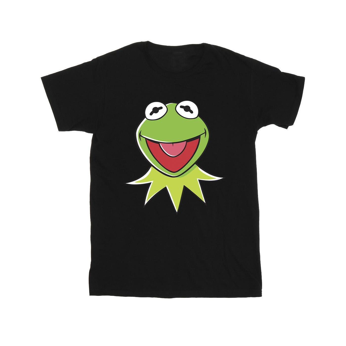 Disney Heren Muppets Kermit Hoofd T-Shirt (Zwart)