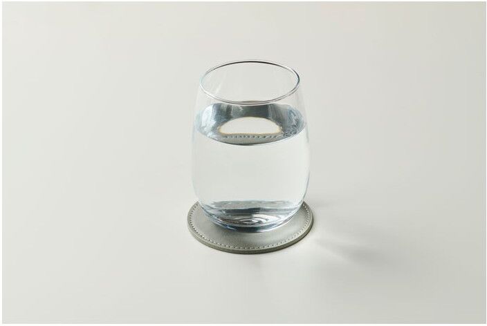 POSA Sous-verre rond en PU Gris Pierre