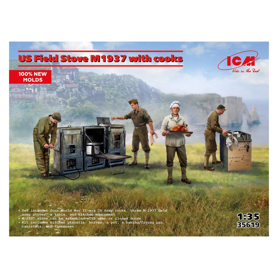 ICM US Field Stove M1937 with cooks (100% new molds) (35619)