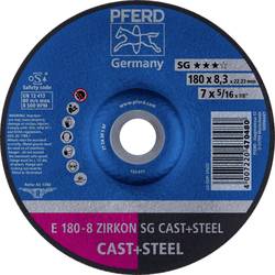 PFERD TOOLS 62217837 E 180-8 ZIRKON SG CAST+STEEL Schruppscheibe gekröpft Durchmesser 180 mm Bohrungs-Ø 22.23 mm Grau-/Sphäroguss, Stahl, Stahlguss 10 St.