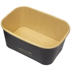 MONOUSO - Schwarz Rechteck Verpackungen 1000 ml 17,3x12,1x7,1cm (50 Stück)