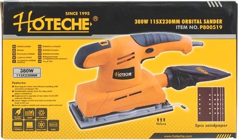 Lijadora Manual Hoteche 1174322 Herramienta Eléctrica De Precisión Amarillo Talla Única Unisex
