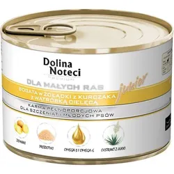 Dolina Noteci PREMIUM für Hunde kleiner Rassen JUNIOR reich an Hühnermägen mit Kalbsleber 6x185 g