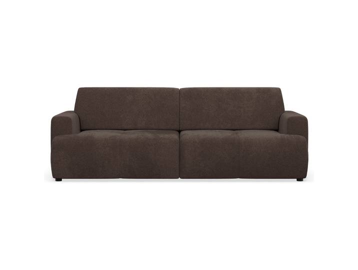 Dreisitziges Schlafsofa Cobbly mit Stauraum, brauner Chenille