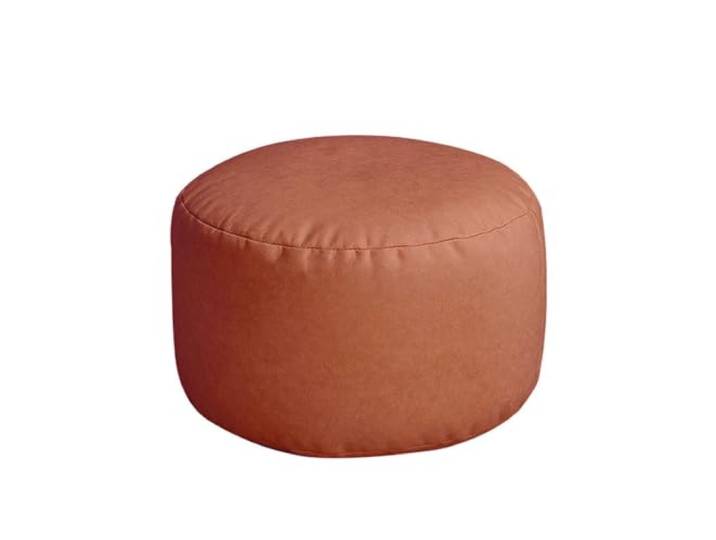 KUNYOS Kleiner runder osmanischer Hocker aus Kunstleder, Sitzsack-Hocker, Fußhocker, gefüllter Sitzsack, Fußstütze, Boden-Ecksitz-Puff(S-D30x20cm-orange)