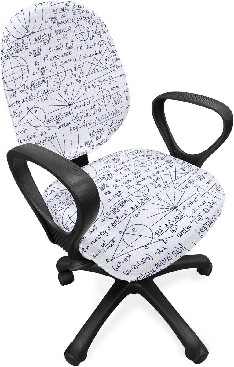 ABAKUHAUS Stoel Sliphoes Student Geometry Decoratieve Beschermhoes van rekstof Donkerpaars Wit