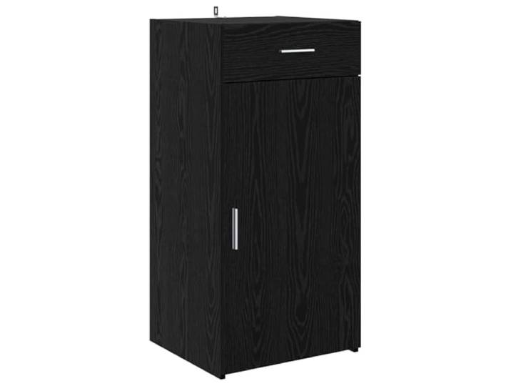 TEKGHUT Sideboard Schwarz Eichen-Optik 45 x 42,5 x 93 cm Holzwerkstoff Holzwerkstoff, schwarze Eichen-Optik, flächenbündige Türen, viel Stauraum, für Wohnzimmer und Büro