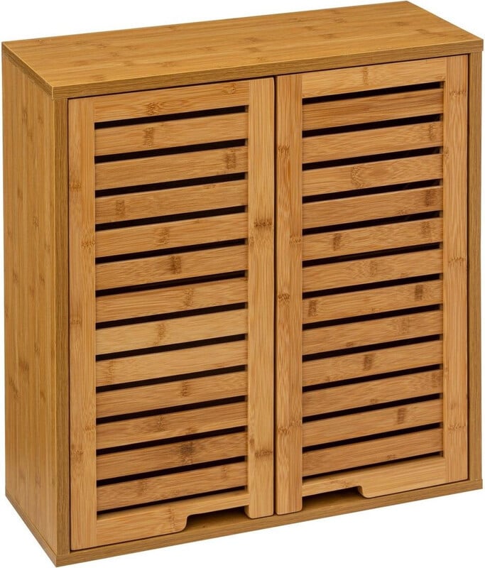 5five Sicela Bamboe Wandmeubel - Bruin - B: 52 cm, D: 59 cm, H: 20 cm