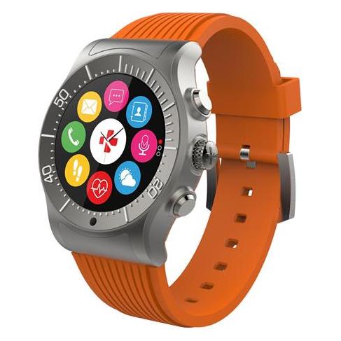 MyKronoz ZeSport, 3,3 cm (1,3"), Touchscreen, 128 GB, 70 g, Titanium (33 mm, ohne SIM) (KRZESPORT-TITANIUM/ORANGE)