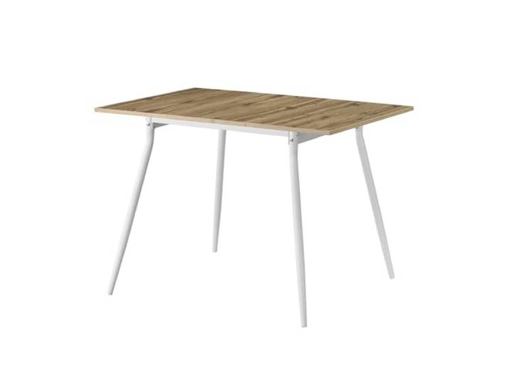 B&D home Esstisch Jonte, ausziehbar 80-120 x 80 cm, 4 Personen Küchentisch Holztisch mit Metallgestell für Esszimmer, Küche, skandinavisch Design, Eiche Optik, 11219-80-FW-EIDA