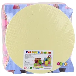 [n]fibrecare, Krabbeldecke + Spielbogen, Weiche Puzzle-Lernmatte aus EVA-Schaumstoff, Pastelltiere, 16-tlg.