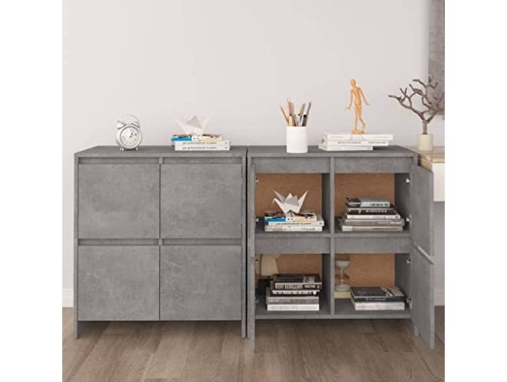 HEFZGDB Minimalistisches Sideboard mit Vier Türen und großer Ablagefläche – Robustes Sideboard für Wohnzimmer und Flur mit reichlich Stauraum, praktisch zur Aufbewahrung