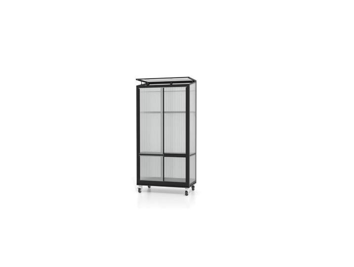 Balkon-Gewächshaus Polis Schwarz Metall H: 166 cm