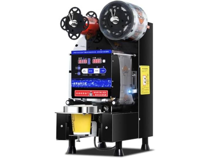 Automatische Milchtee Versiegelungsmaschine,Cup Sealer Für Bubble Tea Black Smoothies,Kaffee,600-800/H,Für Becher Ø90-95mm,Bis 20cm Höhe,Für Gewerbliche Nutzung