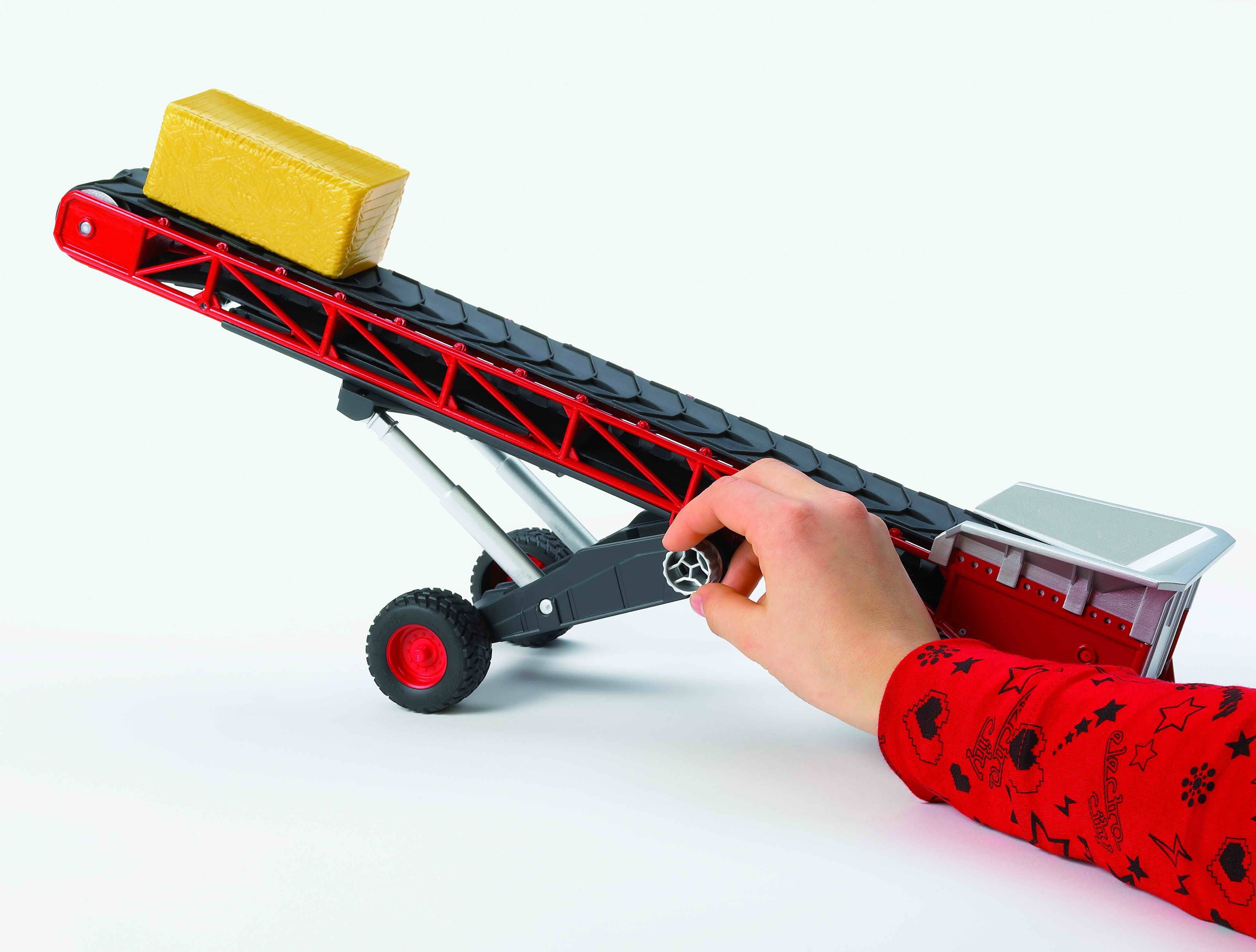 Spielzeug-Baumaschine BRUDER "Förderband 50 cm mit Drehkurbel (02031)", rot (rot, schwarz), Spielzeugfahrzeuge, Kinder, Kunststoff, Spielzeug-Baumaschine, Made in Europe